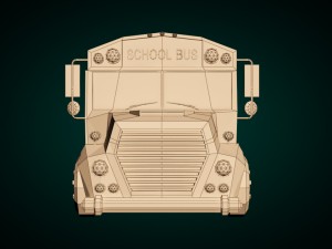 low-poly cartoon school bus 3D Model