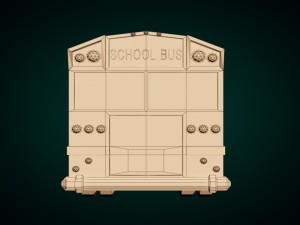 low-poly cartoon school bus 3D Model