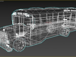 low-poly cartoon school bus 3D Model