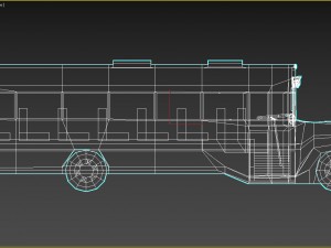 low-poly cartoon school bus 3D Model