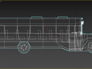 низкополигональный мультфильм школьный автобус 3D Модель