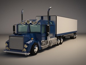low-poly cartoon lorry truck Modello 3D