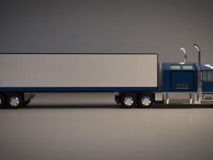 low-poly cartoon lorry truck Modello 3D