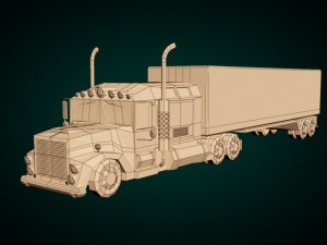 low-poly cartoon lorry truck Modello 3D