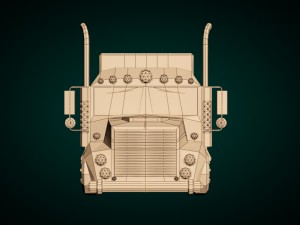 low-poly cartoon lorry truck Modello 3D
