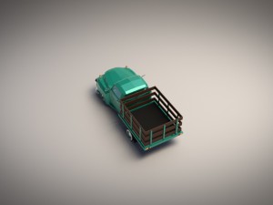 low-poly cartoon vintage pickup truck 3D Model