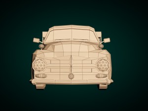 low-poly cartoon vintage pickup truck 3D Model