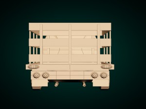 low-poly cartoon vintage pickup truck 3D Model