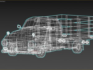 low-poly cartoon vintage pickup truck 3D Model