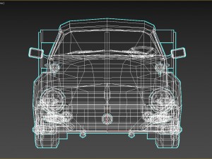 low-poly cartoon vintage pickup truck 3D Model