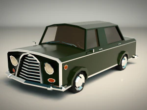 low-poly cartoon limousine car 3D Model