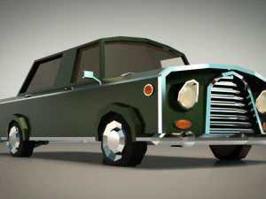 low-poly cartoon limousine car 3D Model