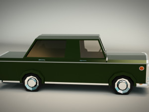 low-poly cartoon limousine car 3D 모델