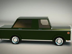 low-poly cartoon limousine car 3D Model