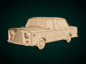 low-poly cartoon limousine car 3D Model