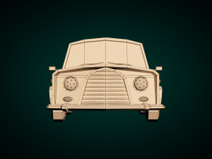 low-poly cartoon limousine car 3D 모델