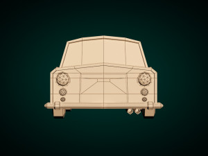 low-poly cartoon limousine car 3D 모델