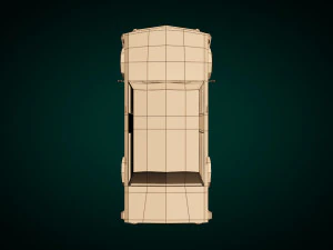 low-poly cartoon limousine car 3D Model