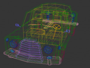 low-poly cartoon limousine car 3D 모델