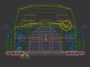 low-poly cartoon limousine car 3D 모델