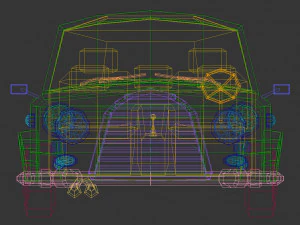 low-poly cartoon limousine car 3D Model