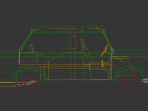 low-poly cartoon limousine car 3D 모델