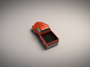low-poly cartoon vintage pickup truck Model 3D