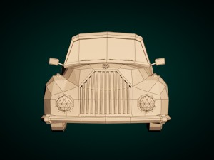 low-poly cartoon vintage pickup truck Model 3D