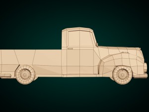 low-poly cartoon vintage pickup truck Model 3D