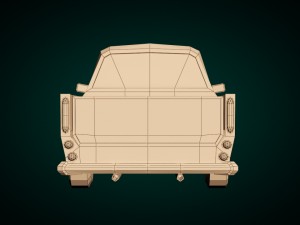 low-poly cartoon vintage pickup truck Model 3D