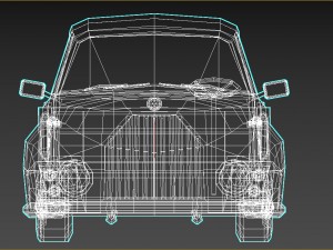 low-poly cartoon vintage pickup truck Model 3D