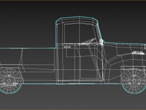 low-poly cartoon vintage pickup truck Model 3D