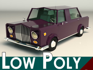 low poly sedan car 02 3D Model
