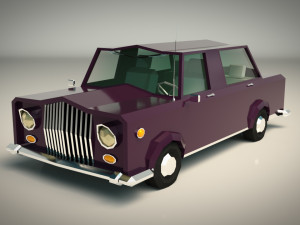 low poly sedan car 02 3D Модель