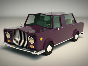low poly sedan car 02 3D Model