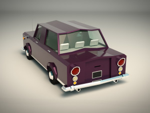 low poly sedan car 02 3D Модель