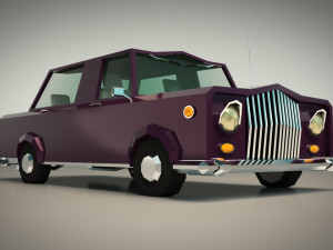 low poly sedan car 02 3D Модель