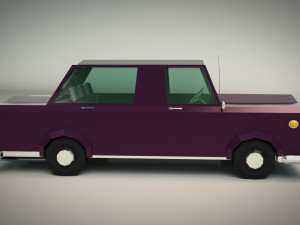 low poly sedan car 02 3D Модель