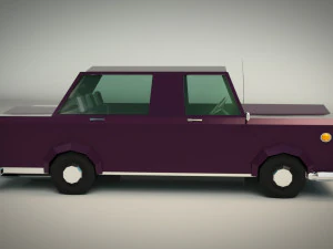 low poly sedan car 02 3D Model