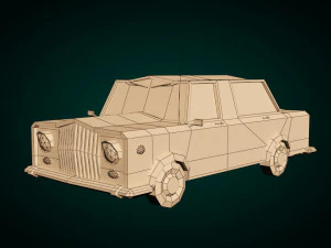 low poly sedan car 02 3D Model