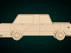 low poly sedan car 02 3D Model