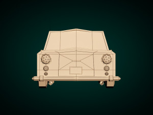 low poly sedan car 02 3D Модель