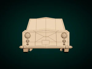 low poly sedan car 02 3D Model