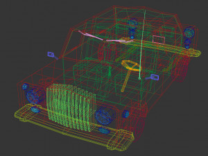 low poly sedan car 02 3D Модель