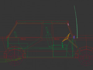 low poly sedan car 02 3D Модель