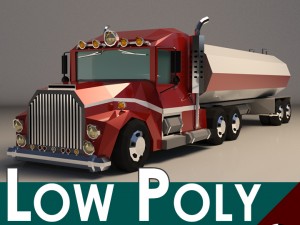 low-poly cartoon tank truck 3D मॉडल