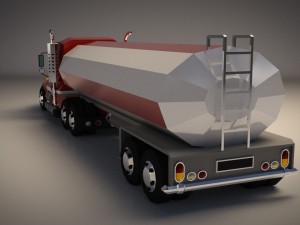 low-poly cartoon tank truck Model 3D