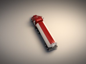 low-poly cartoon tank truck Model 3D