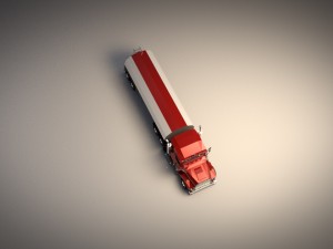 low-poly cartoon tank truck Model 3D