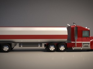 low-poly cartoon tank truck Model 3D